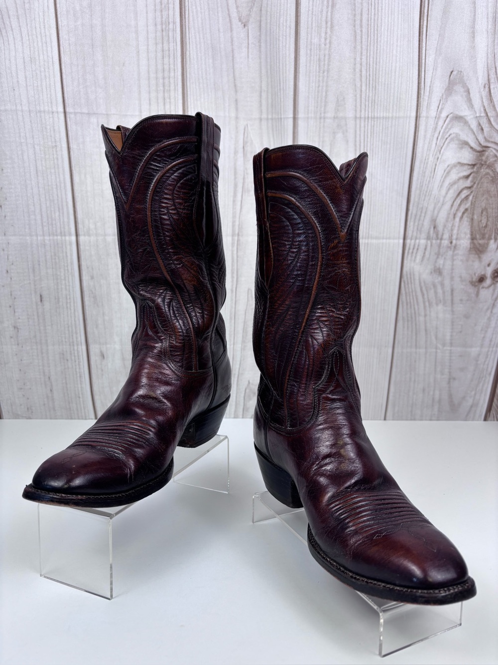 Vintage Lucchese Seville Boots San Antonio 2083ZZ Goatskin Leather Cowboy Sz 8E - Picture 4 of 15